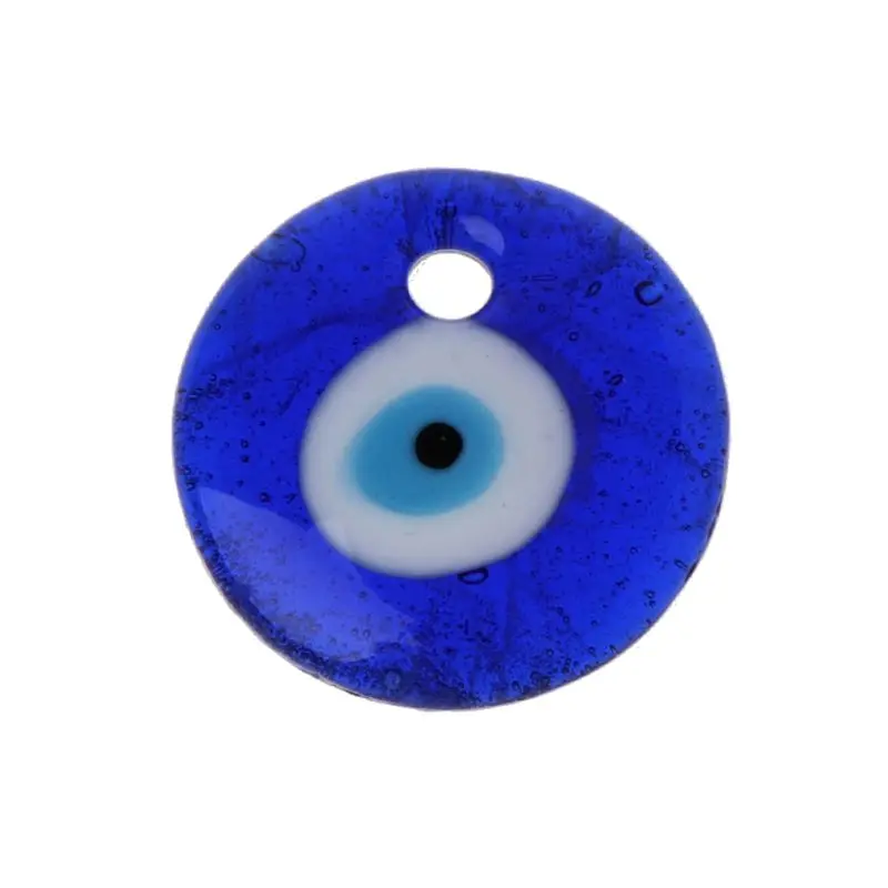

Turkish Round Glass Blue Evil Eye Charm Home Protection Wall Decor Amulet Gift