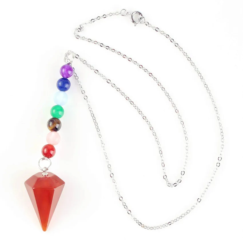 100-Unique 1 Pcs Silver Plated Small Hexagon Pyramid Pendant Red Agates Necklace Elegant Women Jewelry | Украшения и аксессуары