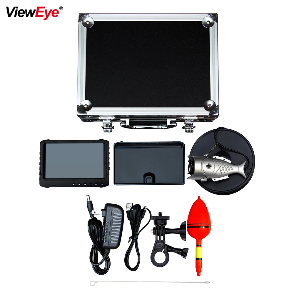 ViewEye 5-дюймовый видео-рыболокатор рыболовный чемодан для камеры Full HD 1080P зимней