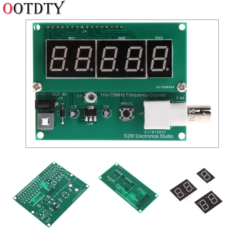 OOTDTY 1Hz-75MHz Frequency Counter 7V-9V 50mA DIY Kit Cymometer Module Tester Meter | Инструменты