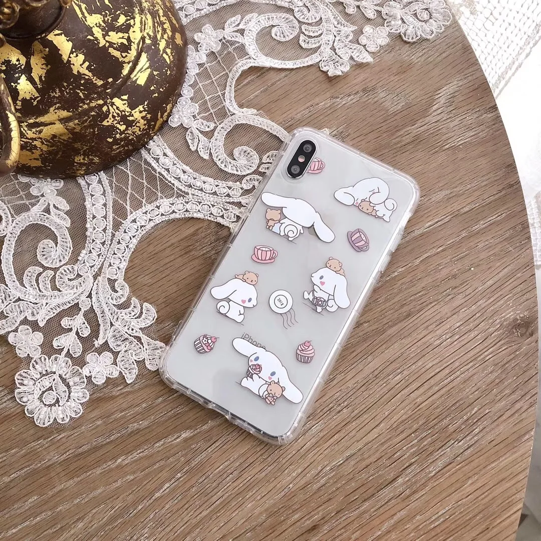 Корейский INS милый чехол для телефона Cinnamoroll My Melody для iPhone X, XS, Max, Xr, 8, 7, 6, 6s Plus, прозрачный чехол из ТПУ с рисунком японского аниме