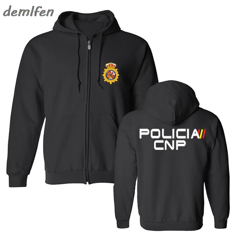 Espana Policia испанская национальная полиция Espana Policia Anti Riot Swat Geo Goes спецназ Мужская Толстовка Топы куртка толстовка - Цвет: black 4