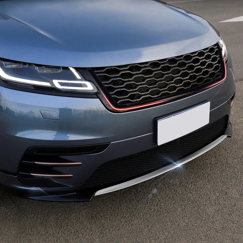 Подходит для высокооборудованной! Для Land Rover Range Rover Velar внешняя стальная матовая Защитная крышка переднего бампера 1