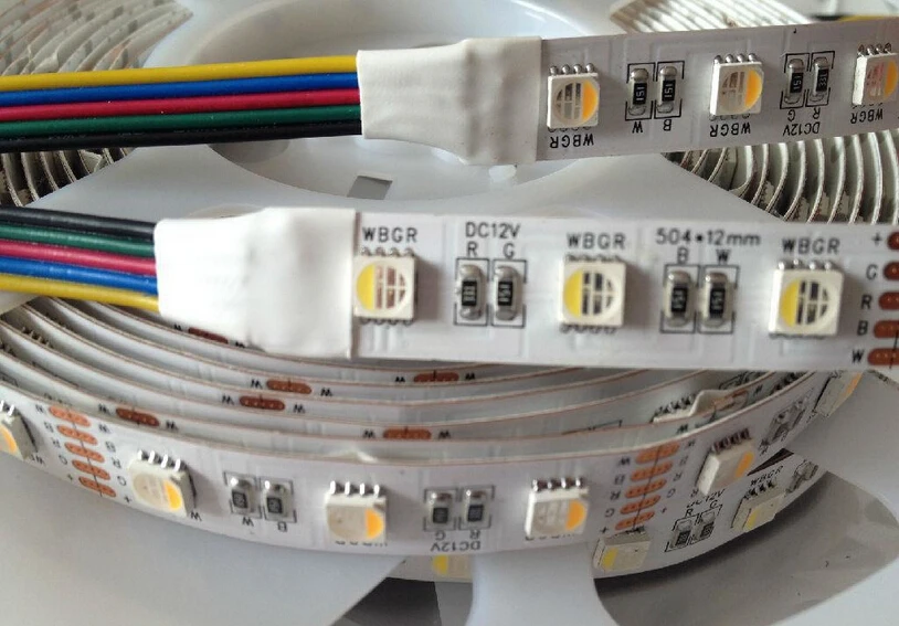 Rgbw Светодиодная лента 5 м DC12V 10 мм PCB SMD fita de led 5050 4 вида цветов в 1 RGB + белый/теплый