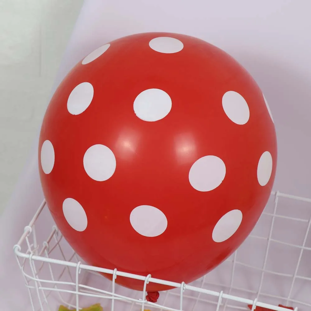 20pcs red 20 шт./лот Красного и черного цветов латексных шарика в горошек надувные шары Mickey Мышь тема День Рождения Globos Свадебные Baby Shower вечерние украшения - Цвет: 20pcs red