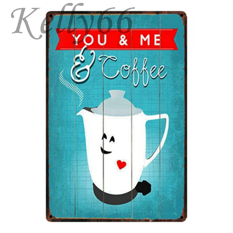 

[ Kelly66 ] Coffee Metal Sign Tin Poster Home Decor Bar Wall Art Painting 20*30 CM Size y-1566