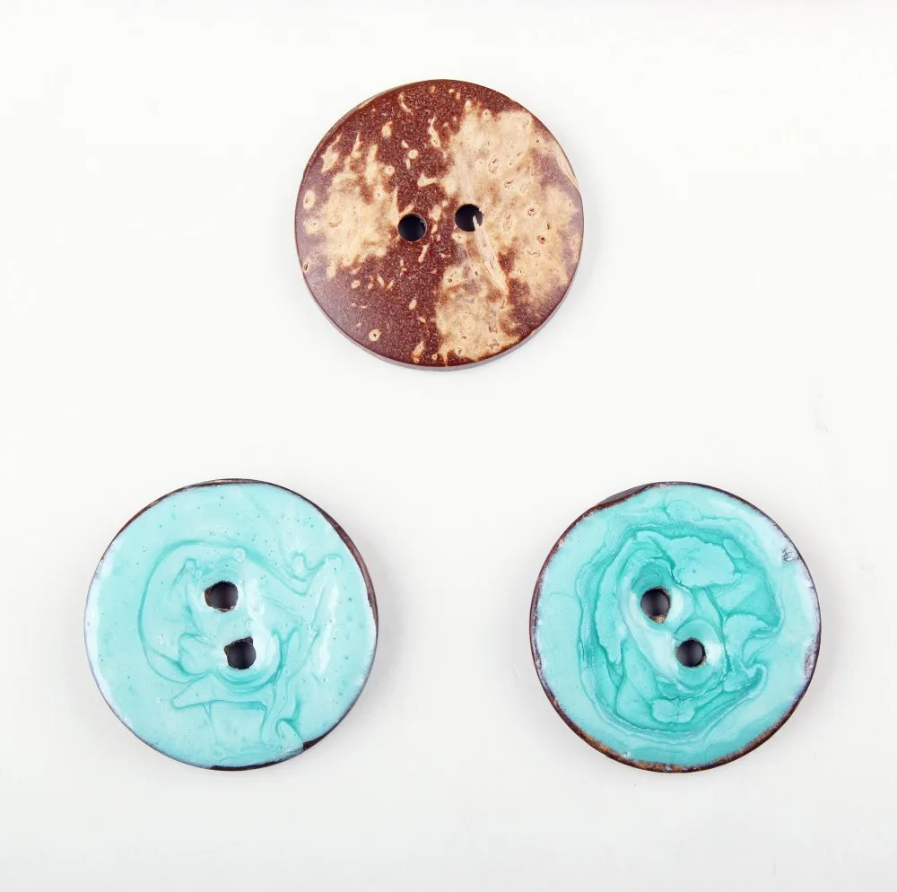 20 шт. красные синие и розовые круглые пуговицы в кокосовой скорлупе для