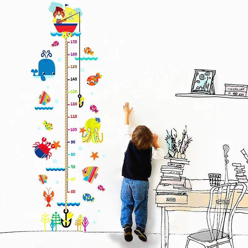 Котенок рыбалка высота наклейки Детская комната фон декоративные | Дом и сад