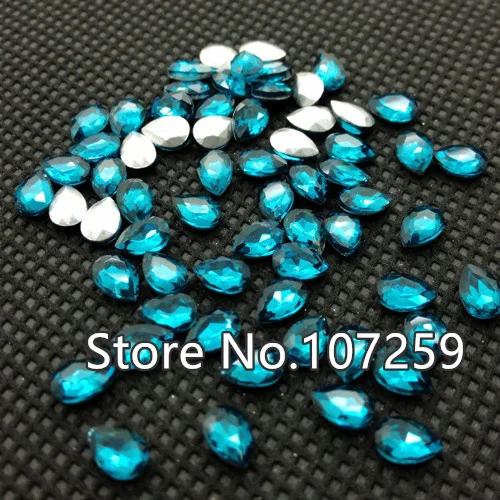 4x6mm 200pcs Голубой циркон Цвет стеклянный кристалл в форме слезы заостренные с обратной стороны Стразы 5x8,6x10,8x13,10x14,13x18,18x25,20x30,30x40 платье mm капля камень - Цвет: 4x6mm 200pcs