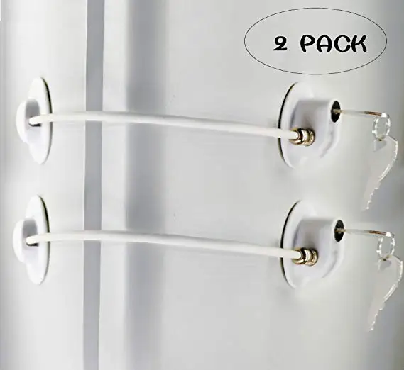 white 2 pcs 1 шт. детский безопасный замок для двери холодильника с 2 ключами безопасности окна замок шкафа замок холодильник морозильник замок - Цвет: white 2 pcs
