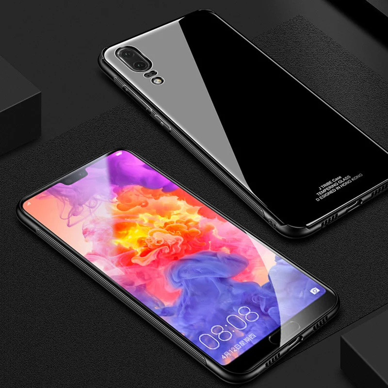 Tempered Glass Case For Huawei P20 Lite Silicone Phone Back Hard Anti-knock Full Protective Pro |