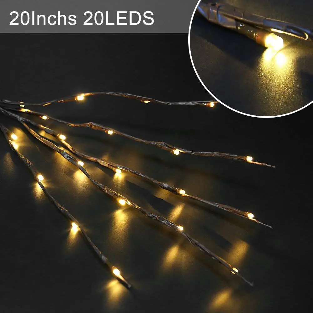 Hot 2 Pack Led Lighted Twig Branches Battery Powered 30 Inches 20 LED Lights Branch for Christmas Home Decoration Retail | Лампы и