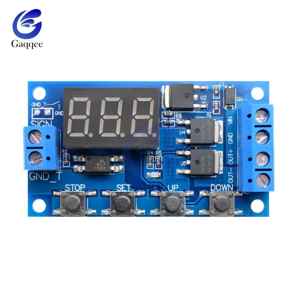 DC 12 V 24 V двойной МОП-светодиодный цифровой реле задержки времени цикл запуска переключатель плат сроки Управление модуль 4 переключатель