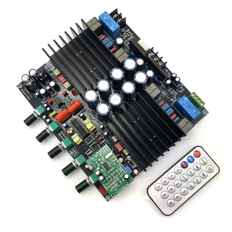Tda8954-th 2,1 bluetooth Hi-Fi Цифровой усилитель плата класса D 210 Вт* 2 собранная плата-аналог LM1036+ NE5532