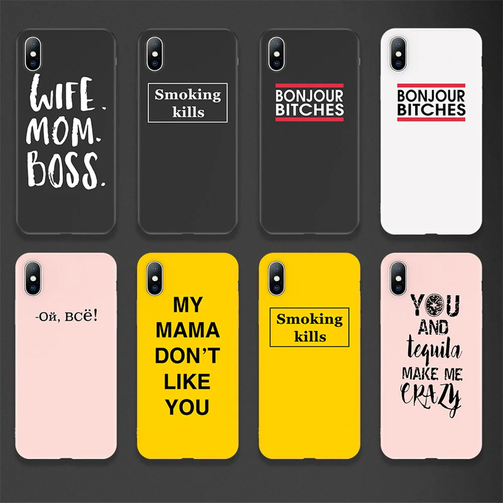 Чехол для телефона Lovebay для iPhone 11, 6, 6 s, 7, 8 Plus, X, XR, XS, 11Pro, Max, модный граффити, карамельный цвет, чистый цвет, буквы, мягкий ТПУ для iPhone 11