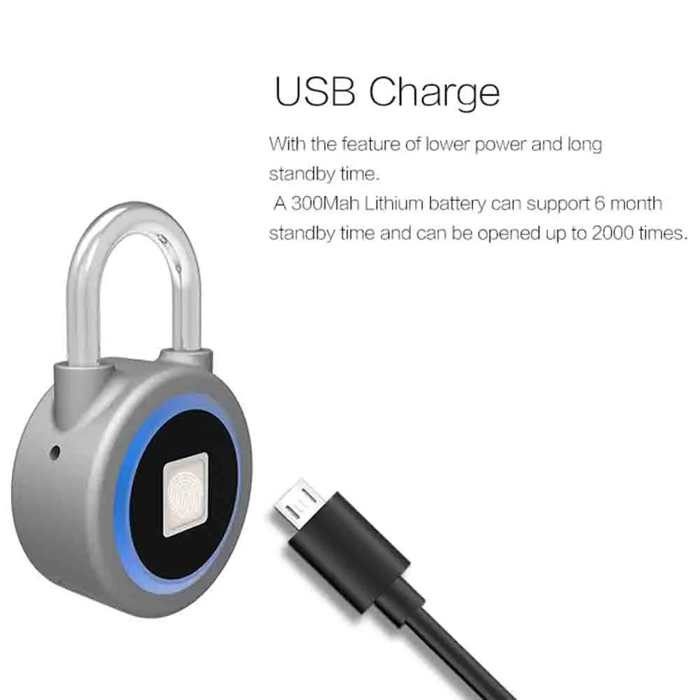 P2 Smart Keyless Fingerprint Lock Bluetooth Phone APP Unlock Waterproof Anti-Theft Padlock Door for Android iOS | Безопасность и