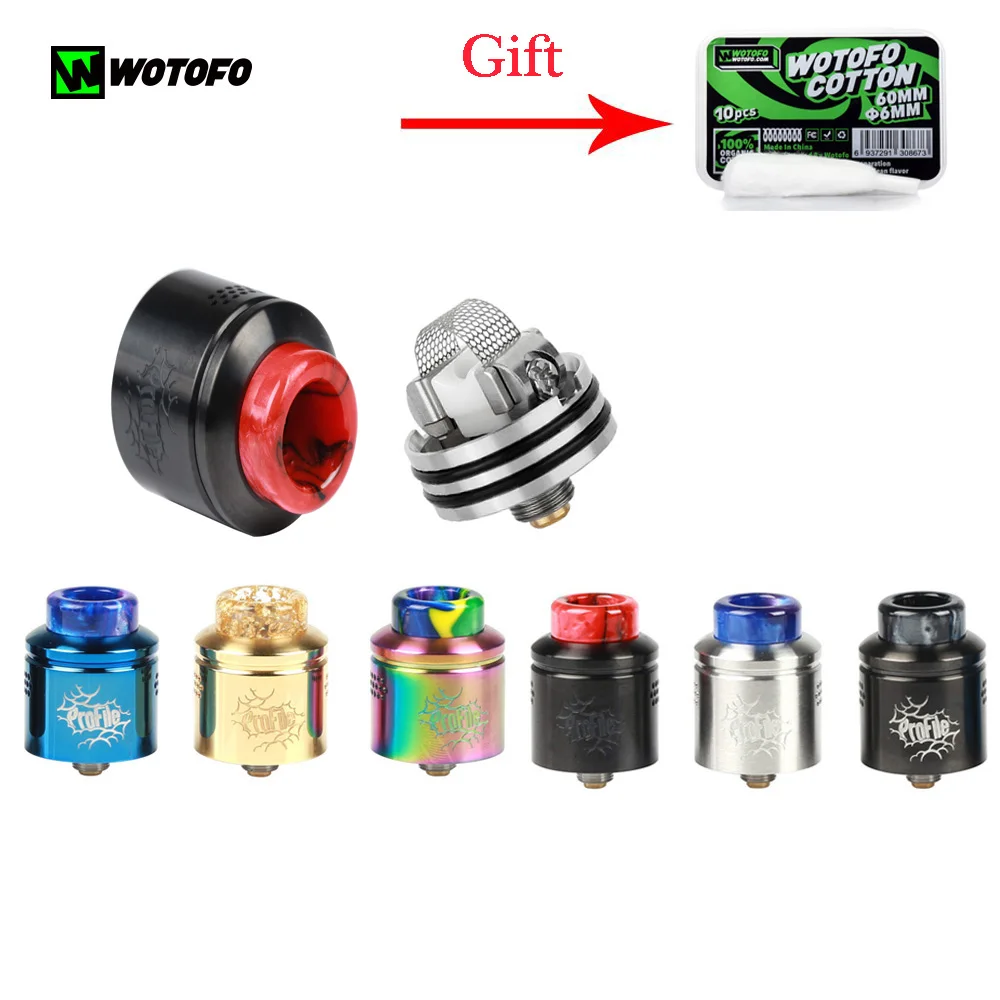 Оригинальный атомайзер Wotofo Profile RDA с профилем из хлопка испаритель для