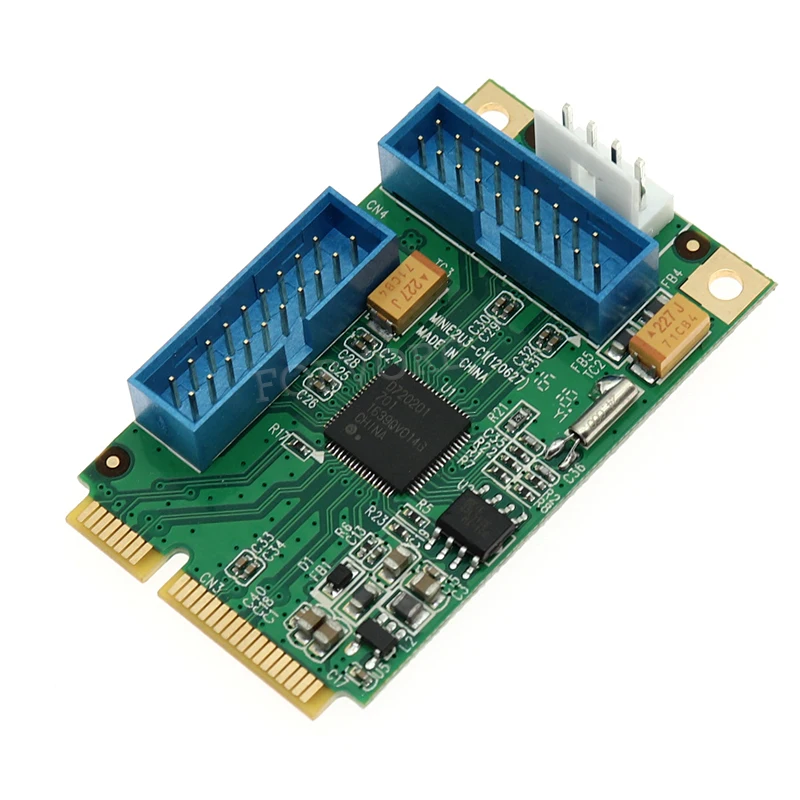 Mini PCIe до 4 портов USB 3 0 адаптер для mini itx PCI express 2 porst 19 20 Pin Коннектор с 19pin женский