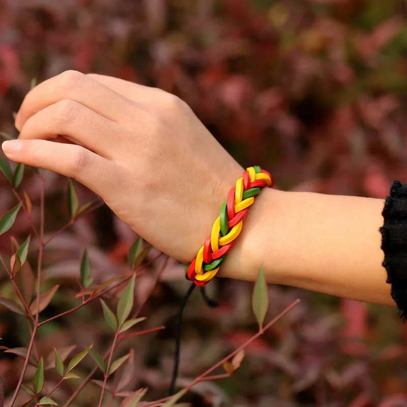 Женский трехцветный браслет на шнурках в этническом стиле цвета: