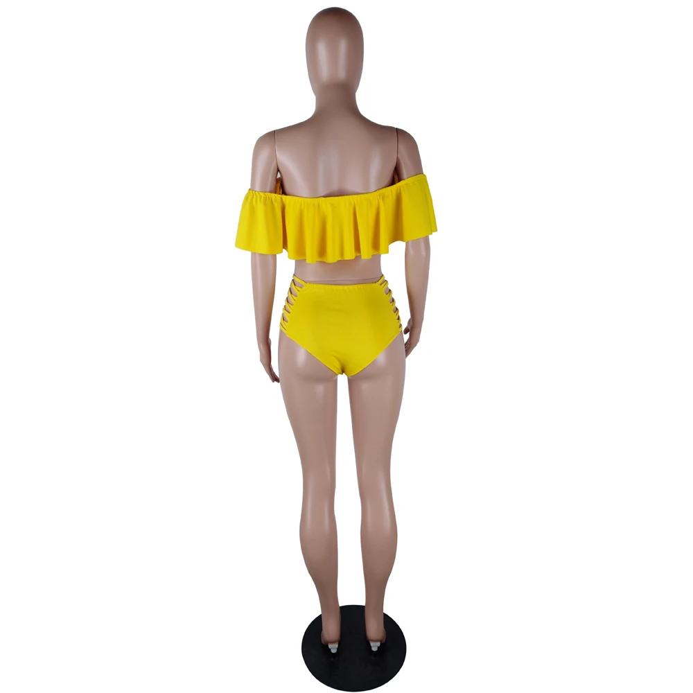 

2019 spring women's two-piece briefs set tight sexy triangle jumpsuit