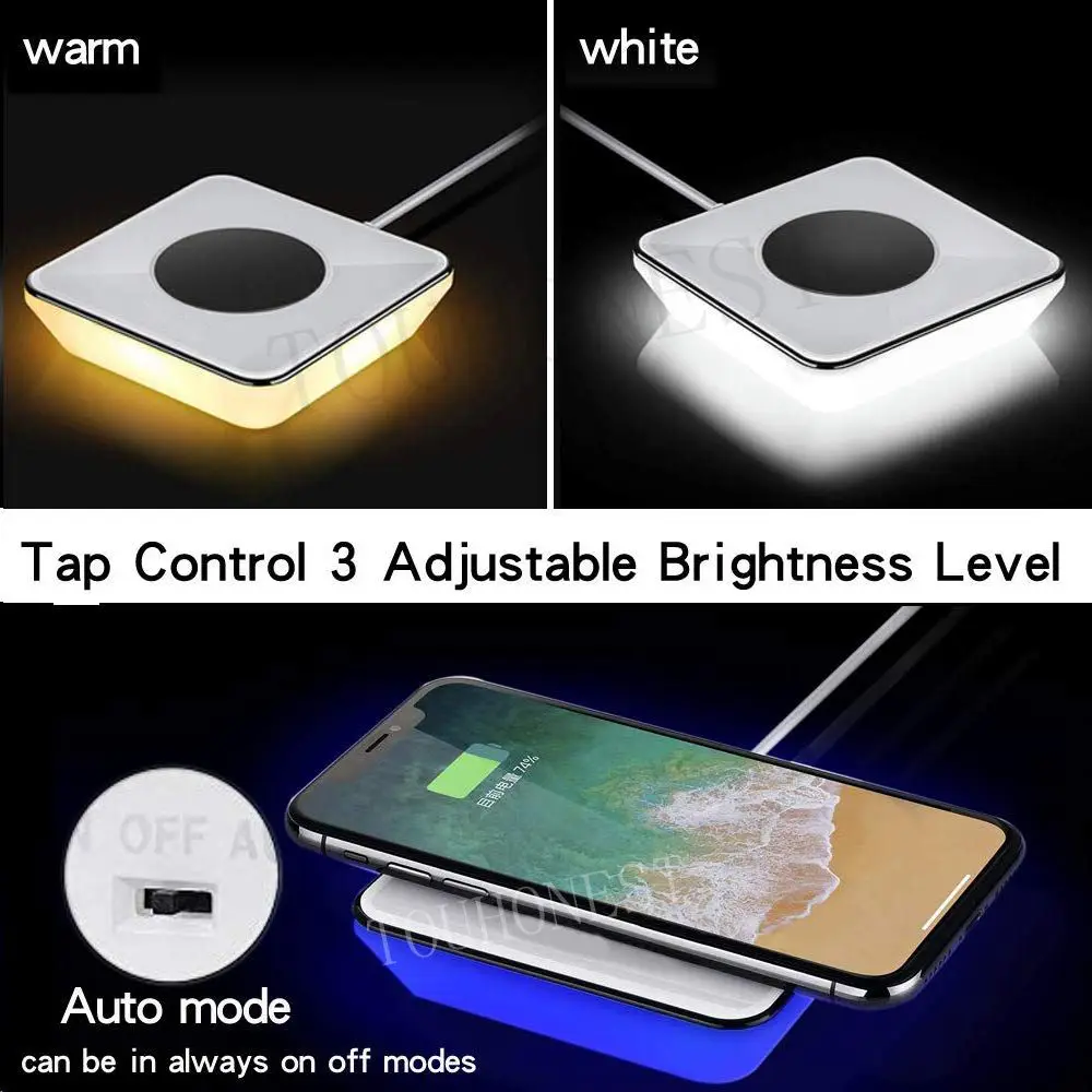 Беспроводное быстрое зарядное устройство для iPhone XS Max XR X 8 Plus адаптер ночная