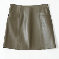 sheepskin high waist short skirt