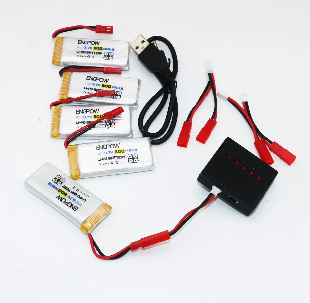5 шт. 3 7 в 800 мАч lipo батарея + USB зарядное устройство портов с для H12C H12W DFD F181 RC