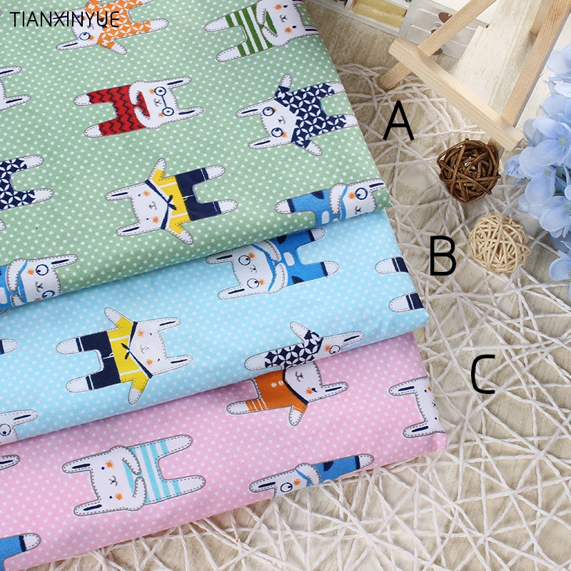 Большой размер многоцветный мультфильм кролик хлопчатобумажная ткань для