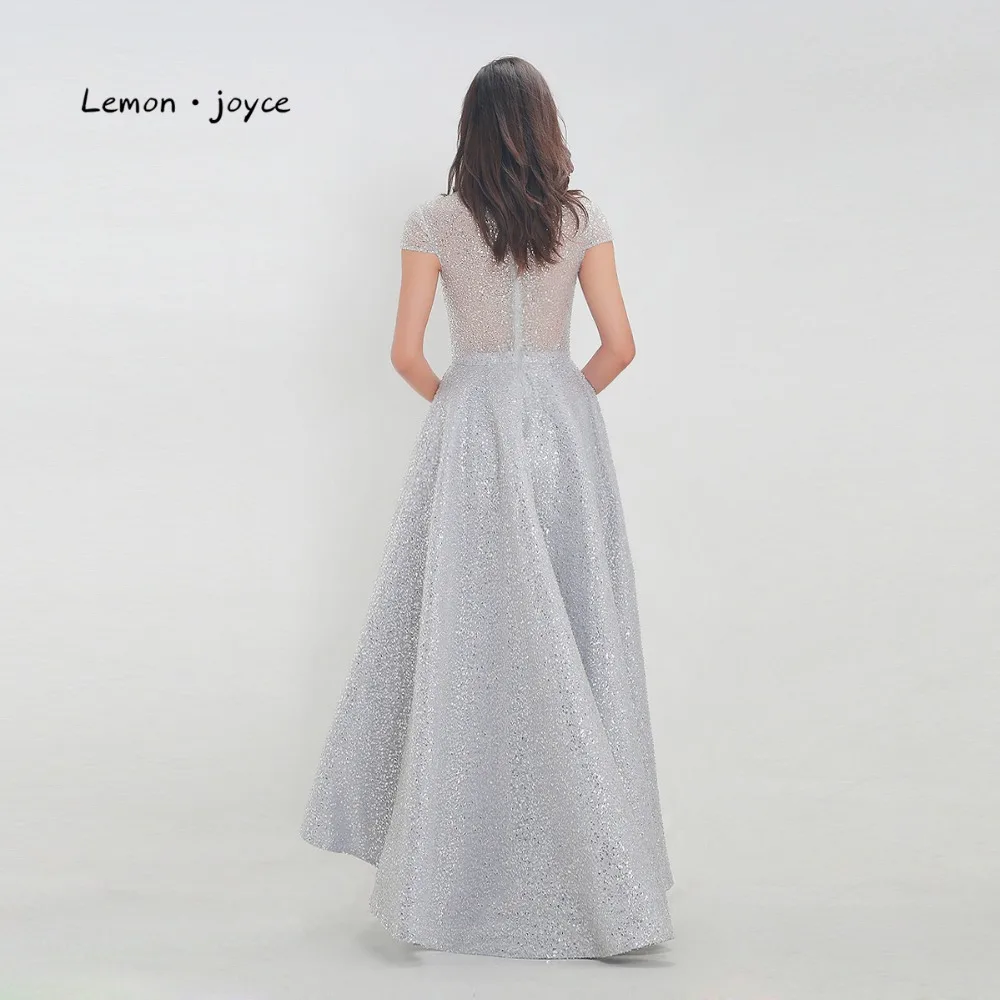 Lemon joyce Роскошные вечерние платья с высоким воротом и рукавами-крылышками с блестящими пайетками вечерние платья трапециевидной формы Robe de soiree