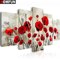 homfun 5pcs full squareround drill 5d diy diamond painting flower multi picture combination embroidery 5d decor a15054