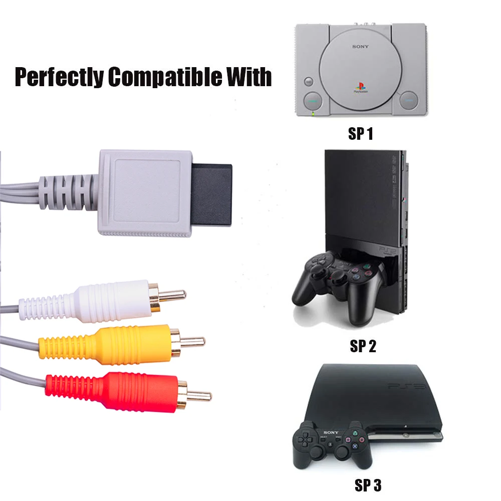 Кабель Kebidu для аудио и видео AV 1 8 м игровой композитный кабель 3 RCA позолоченный