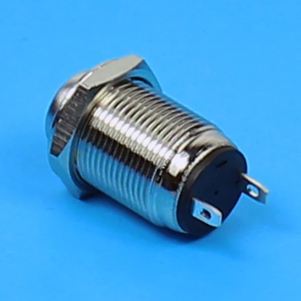 12 мм 2PIN металла переключатель плоской головкой Водонепроницаемый Мгновенный