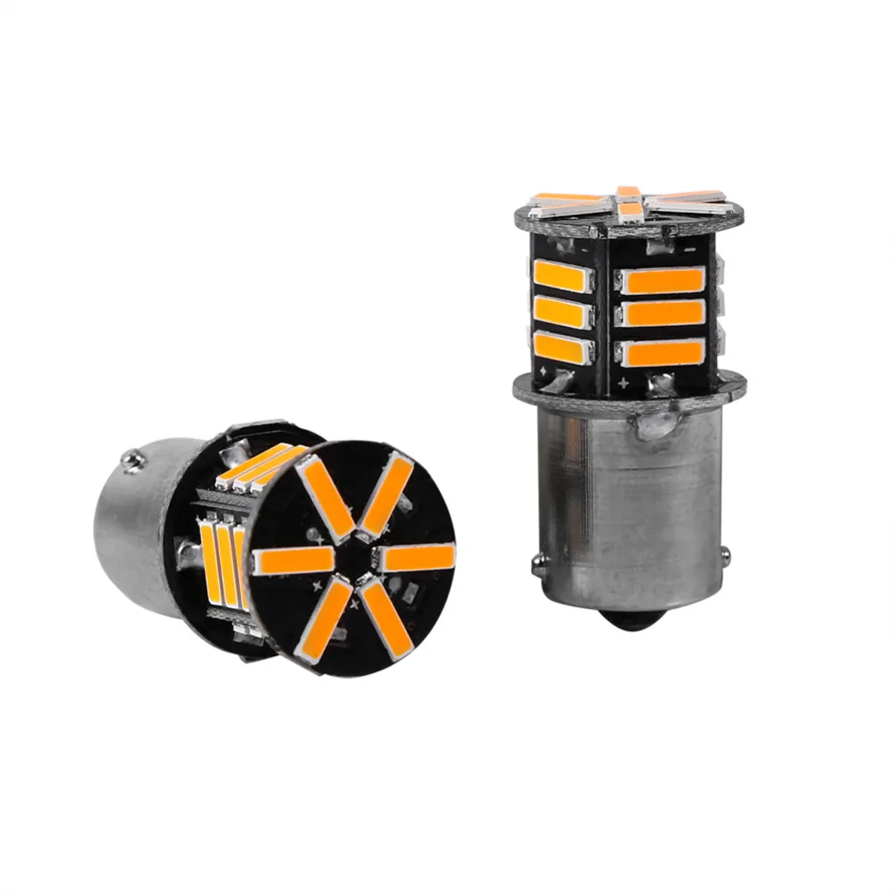 1 пара Автомобильные светодиодные сигнальные лампы S25 1156 BA15S 7014 21SMD Светодиодные