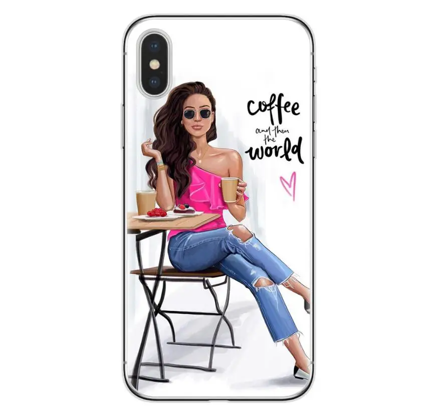 Модный Рождественский мягкий чехол для телефона из ТПУ девочек iPhone 8 7 6S Plus 5X XR XSMax