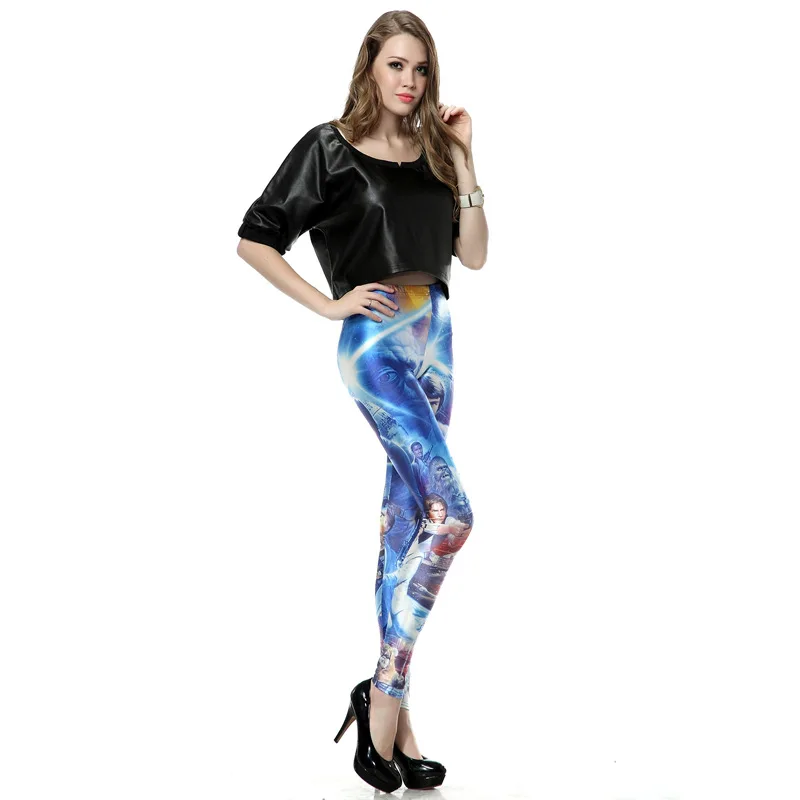 Звездные войны: леггинсы с принтом Пробуждение силы одежда для улицы штаны йоги