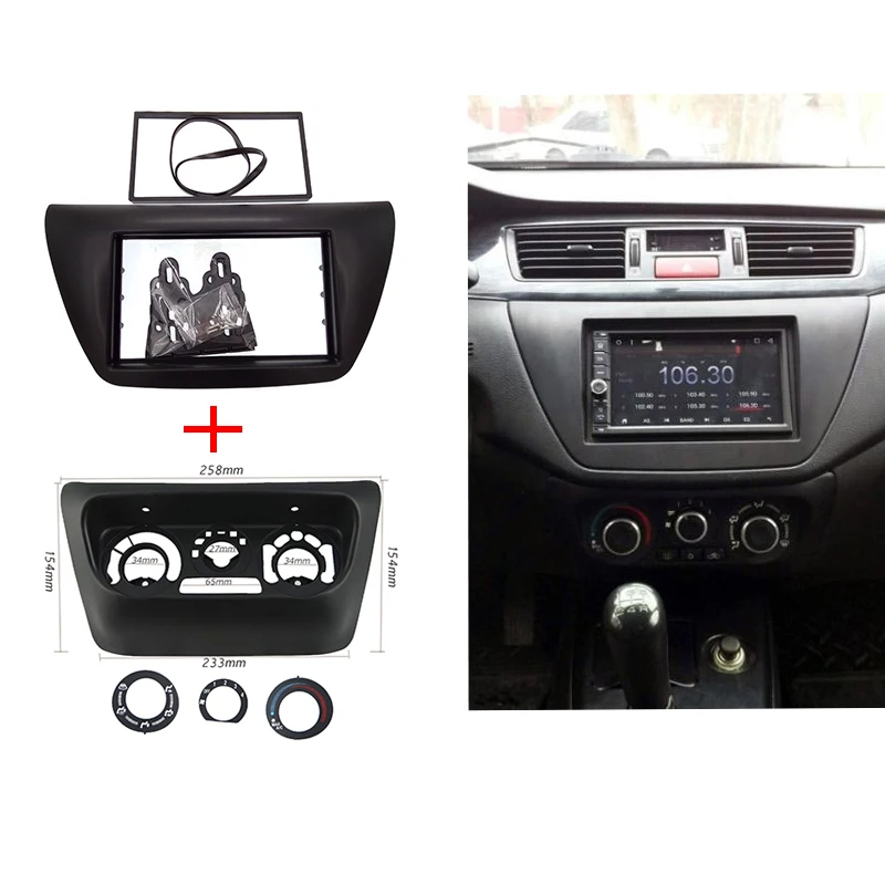 1 пара Автомобильная панель подходит для Mitsubishi Lancer IX 2006 AC панель управления+ Автомобильная Радио панель управления DVD плеер рамка отделка комплект