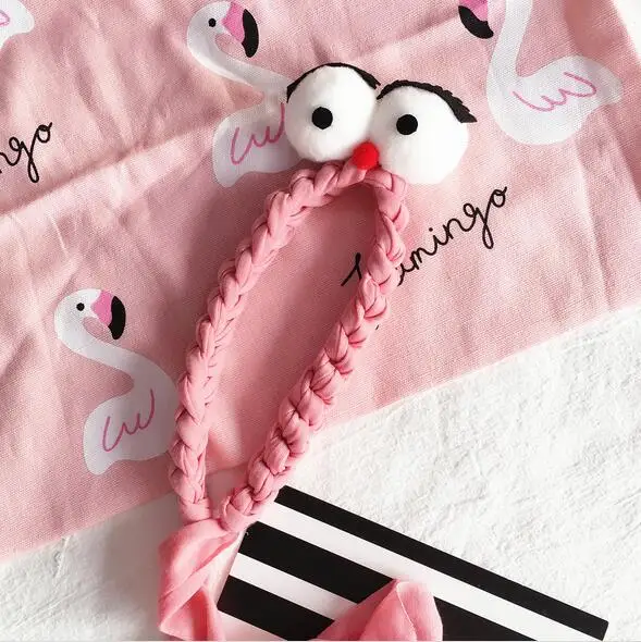 Korean kids small fresh elastic hair bands fashion girl ribbon cute big eyes cartoon print accessories | Детская одежда и обувь