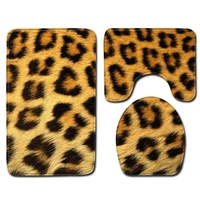 3 piecesset animal skin leopard tiger pattern bath mat contour pedestal rug lid toilet cover carpet bathroom set