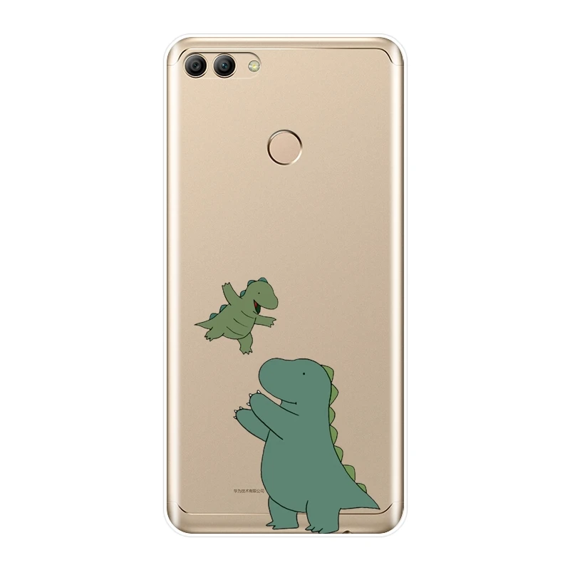 Kawaii динозавров Мягкий силиконовый чехол для телефона huawei Y3 Y5 Y6 II Y7 Pro задняя