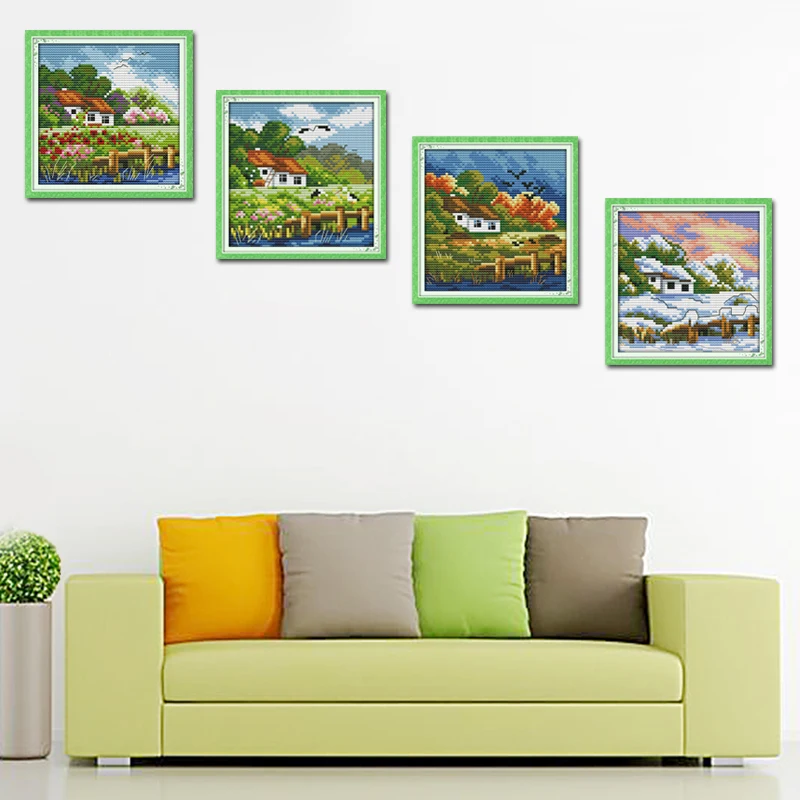 Joy Sunday crossstitch наборы diy всесезонные декорации DMC14CT11CT хлопковая ткань для дома
