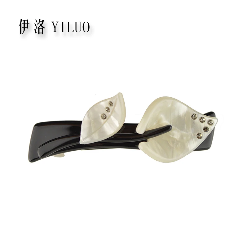 

Women headwear acetate cute hair clip small leaf hair barrette rhinestone hair accessories for girls