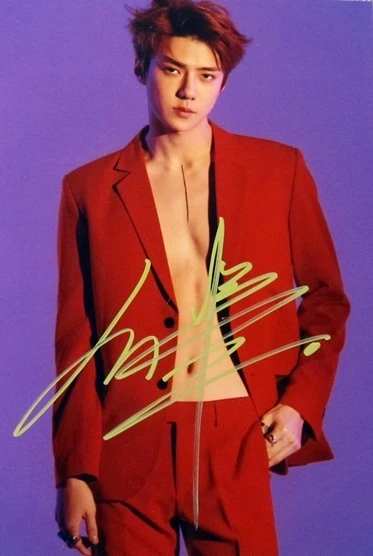 Ручная подпись EXO Oh SeHun Se Hun фото с автографом LOVE SHOT 5*7 122018B|Открытки и приглашения| |
