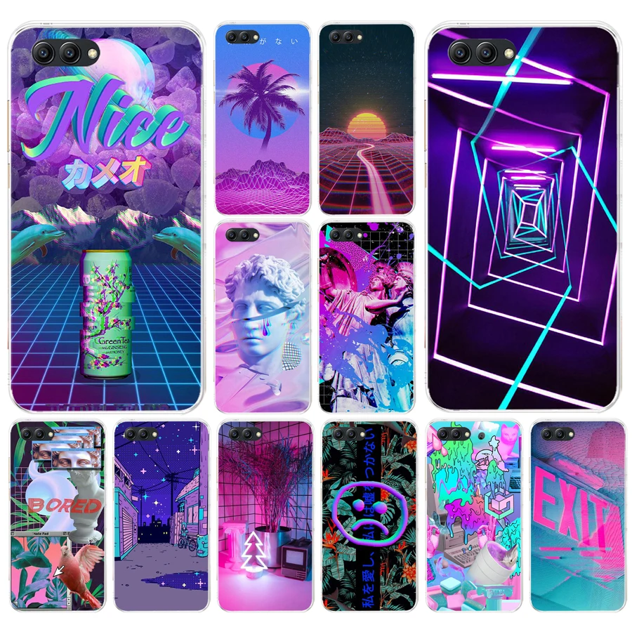 179FG Vaporwave эстетика Мягкий Силиконовый ТПУ чехол для Honor 9 10 huawei p10 lite y6 prime 2018 mate play p