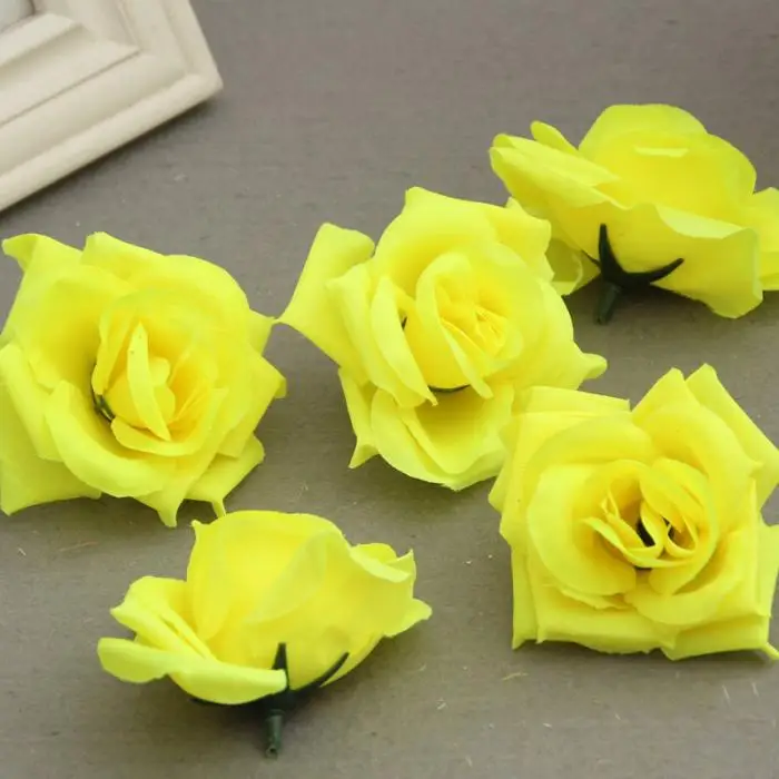 50 шт. Поддельные искусственного шелка роза цветок с головками бутоны DIY букет ДОМА Свадьба Декор для декора поставки 8 wxv по доступной цене
