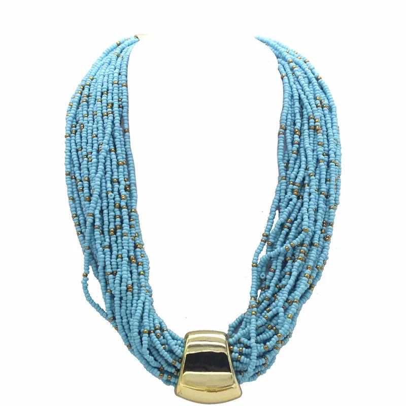 ADOLPH Jewelry Bohemia 7 Colors Candy Beads Statement Necklace For Woman 2015 New Zinc Alloy Pendants Choker Necklaces 30 | Украшения и