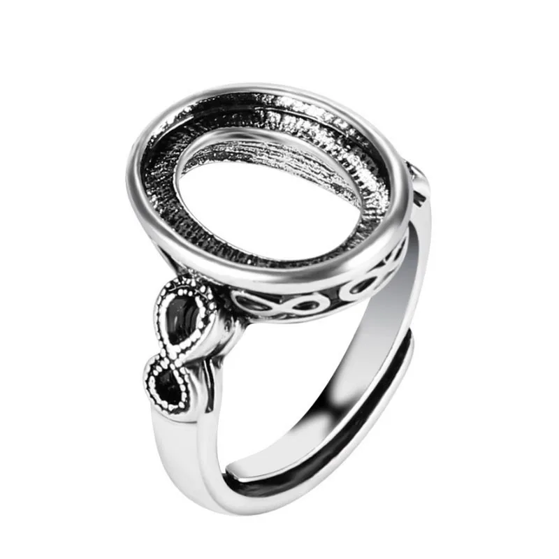

11*14.5MM Adjustable Oavl Ring Blank Empty Setting Tray Antique Plate