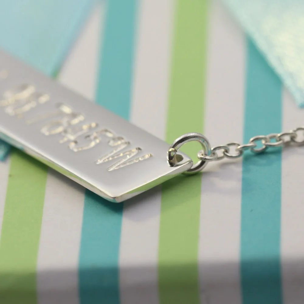 Оптовая продажа серебряное ожерелье с координатами памяти 925 прочное