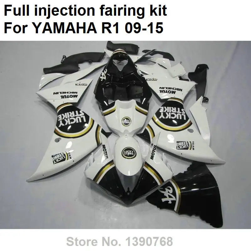 

Motorcycle unpainted bodywork fairing kit for YAMAHA injection YZF R1 09-12 13 14 15 white black fairings R1 2009-2015 BN16