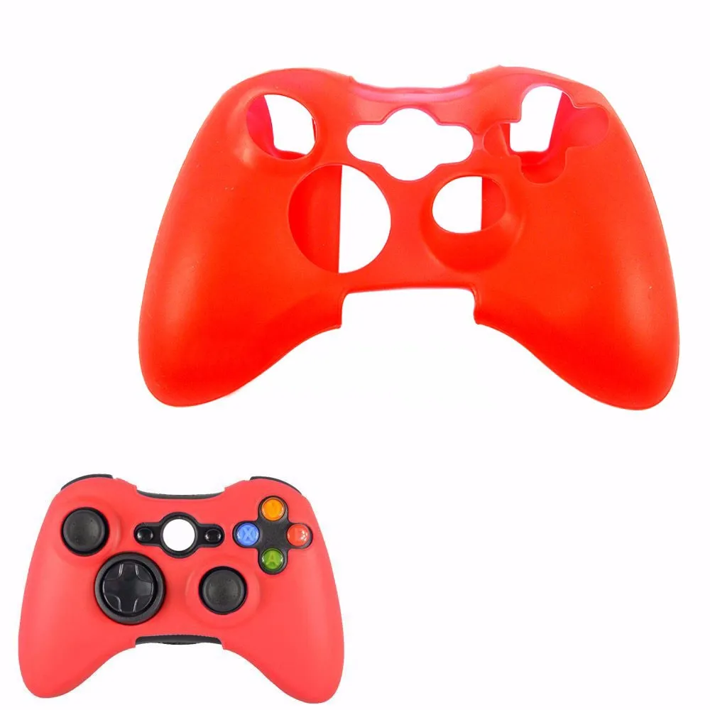 Красный Высокое качество силиконовый резиновый защитный чехол для xbox 360 контроллер игры оптом - Цвет: Красный