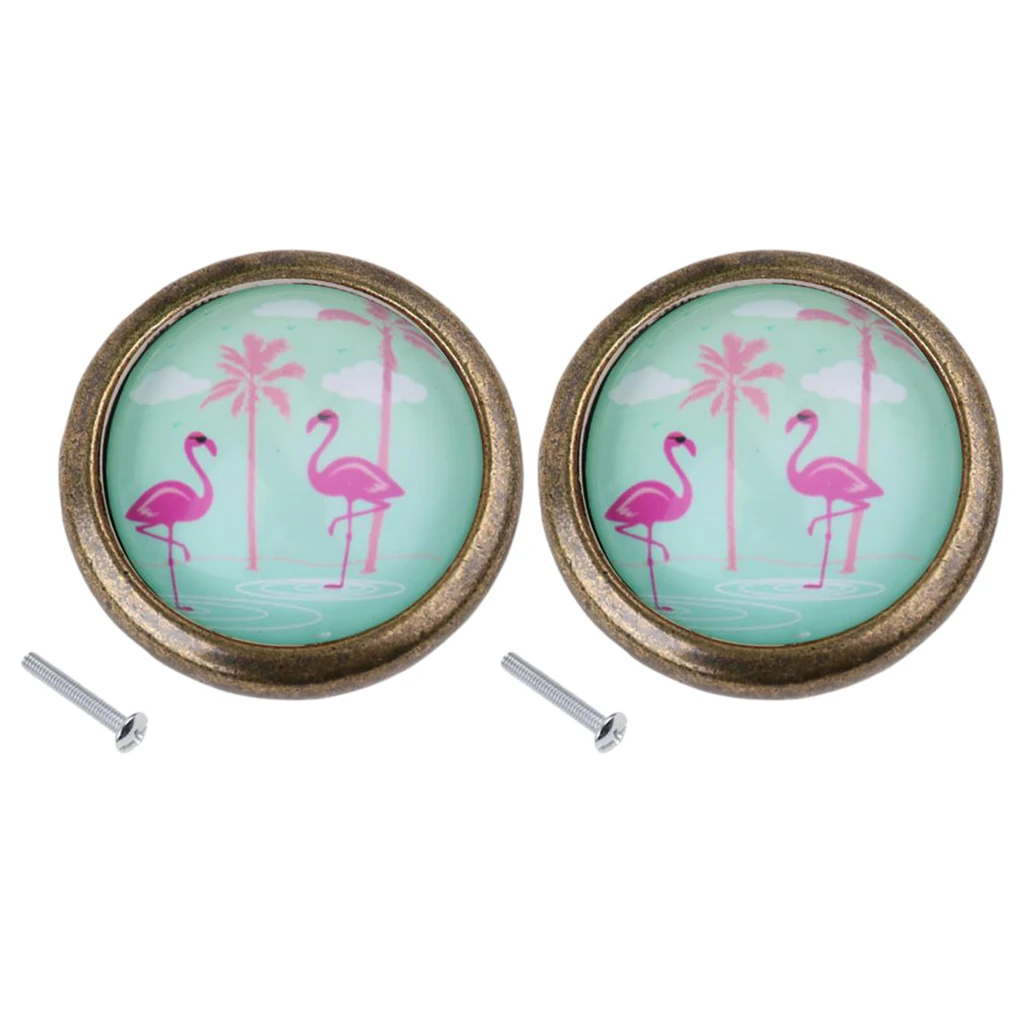 2 шт. шикарный дизайн фламинго металлические ручки для шкафа дверный комод